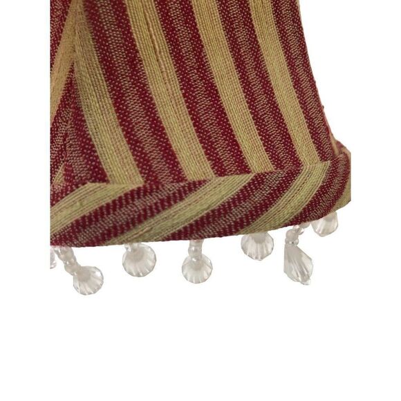 Vintage Fabric Mini Lamp Shade Traditional Striped - Picture 3 of 3